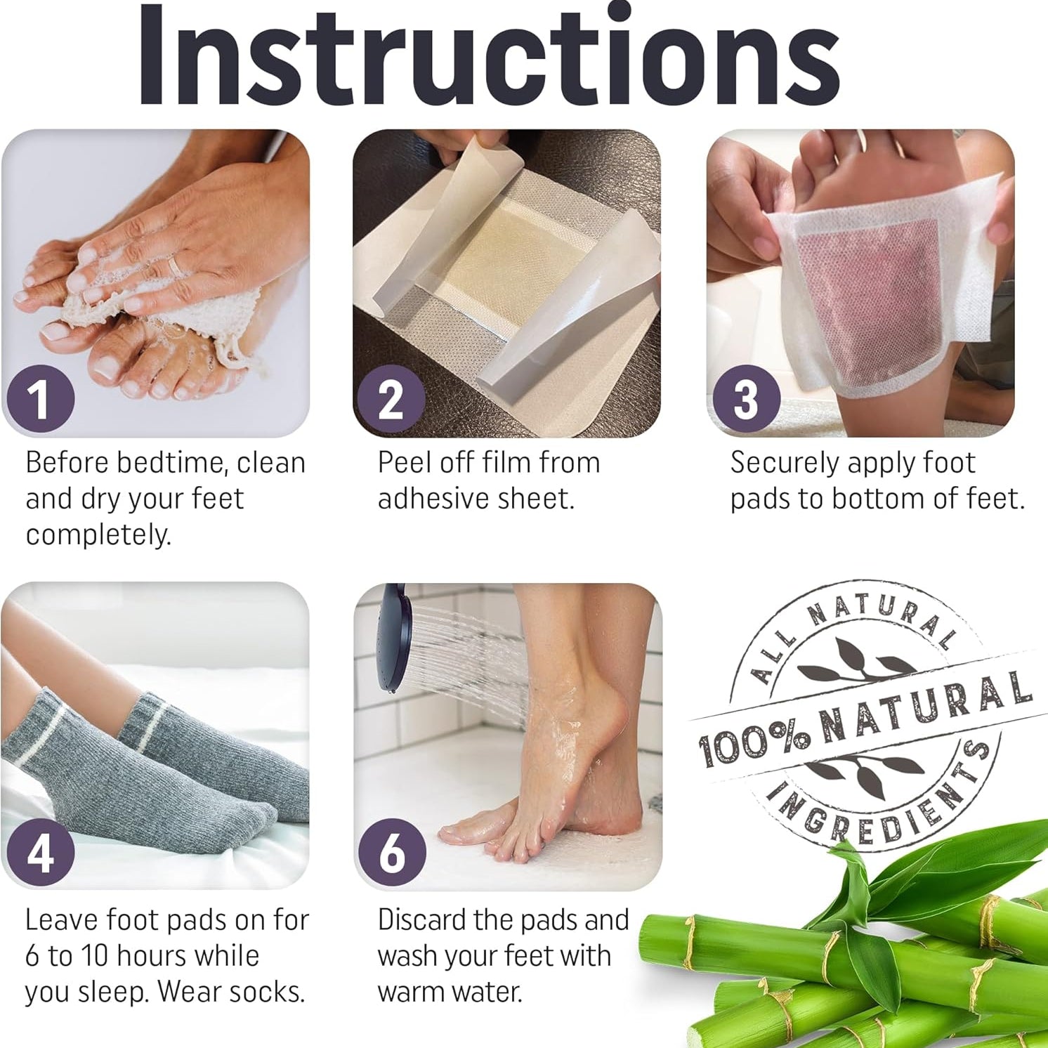 Prescia Premium Detox Foot Pads 2 in 1 | Calming Floral Overnight Cleanse - Prescia