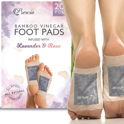 Bamboo Vinegar with Lavender and Rose Foot Pads (20 pcs) - Crescena Beauty