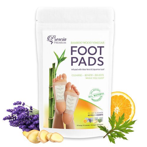 Prescia Cleansing Detox Foot Pads – 40 Count | Natural Overnight Foot Therapy - Prescia