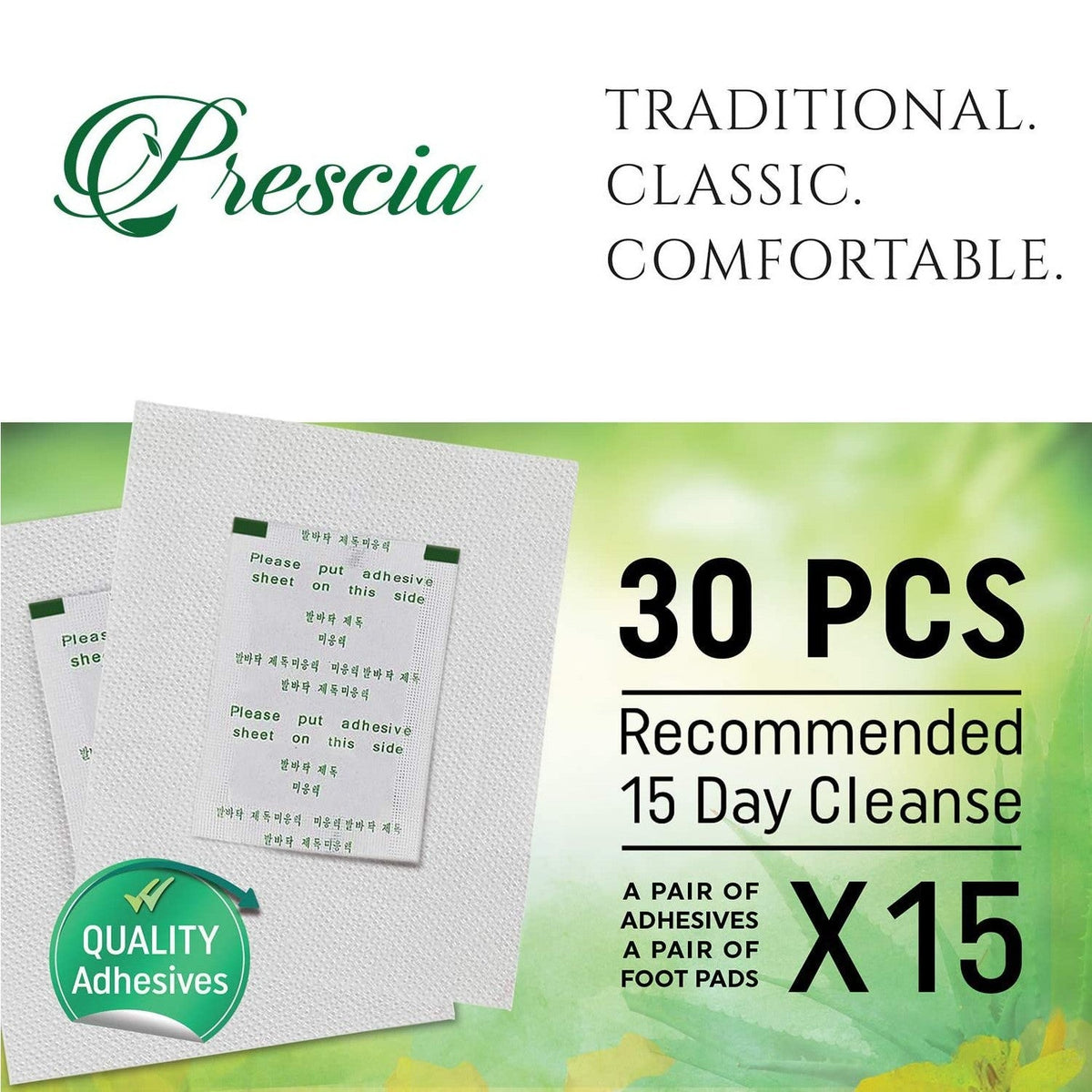 Prescia Detox Foot Pads – 30 Count | Natural Overnight Cleansing & Relaxation - Prescia