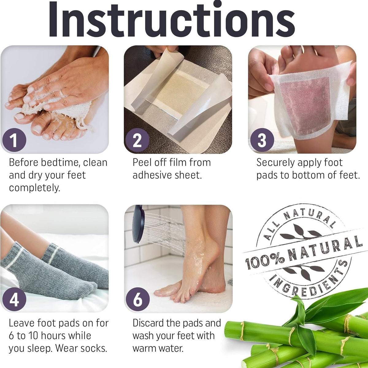 Prescia Premium Detox Foot Pads 2 in 1 | Calming Floral Overnight Cleanse - Prescia