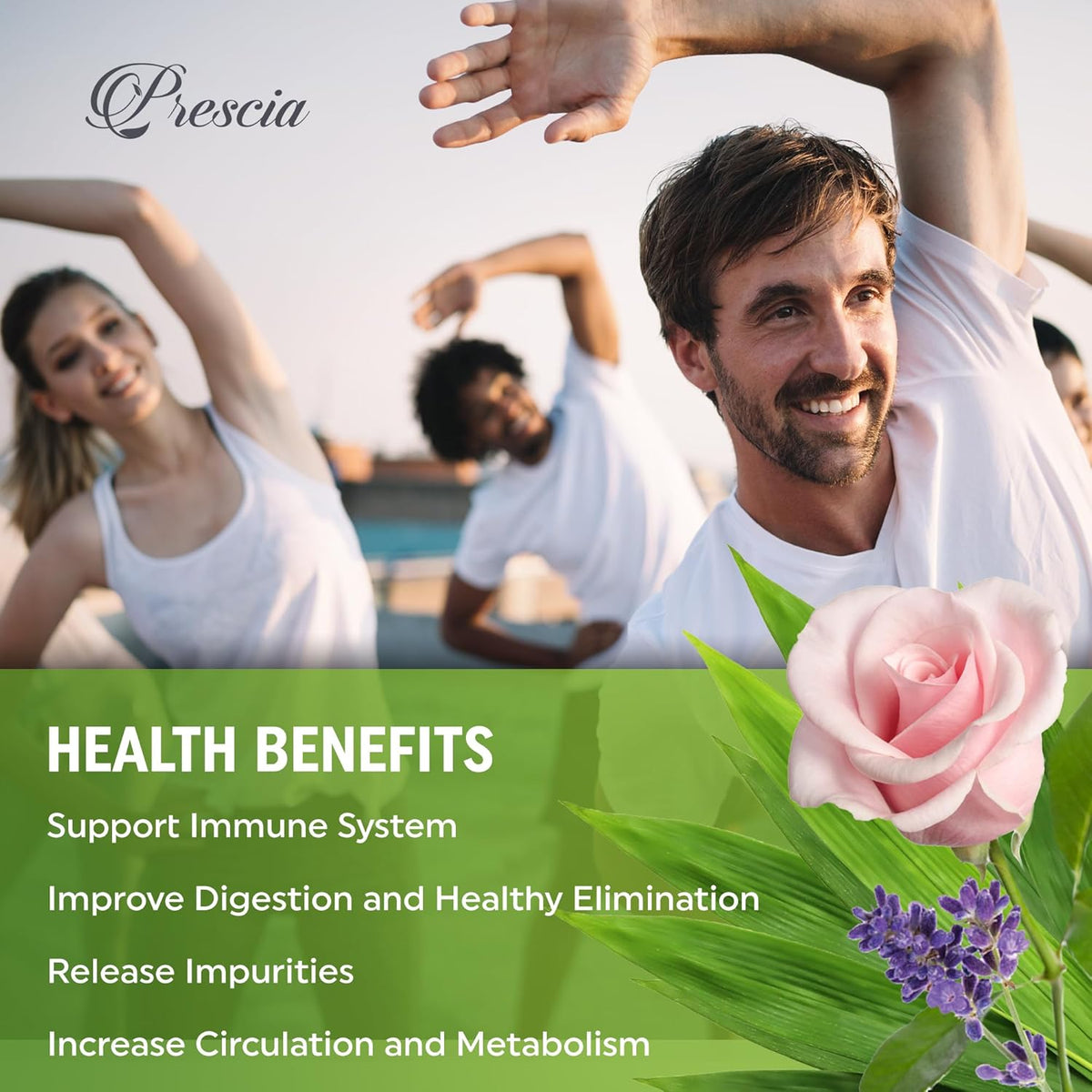 Prescia Premium Detox Foot Pads 2 in 1 | Calming Floral Overnight Cleanse - Prescia