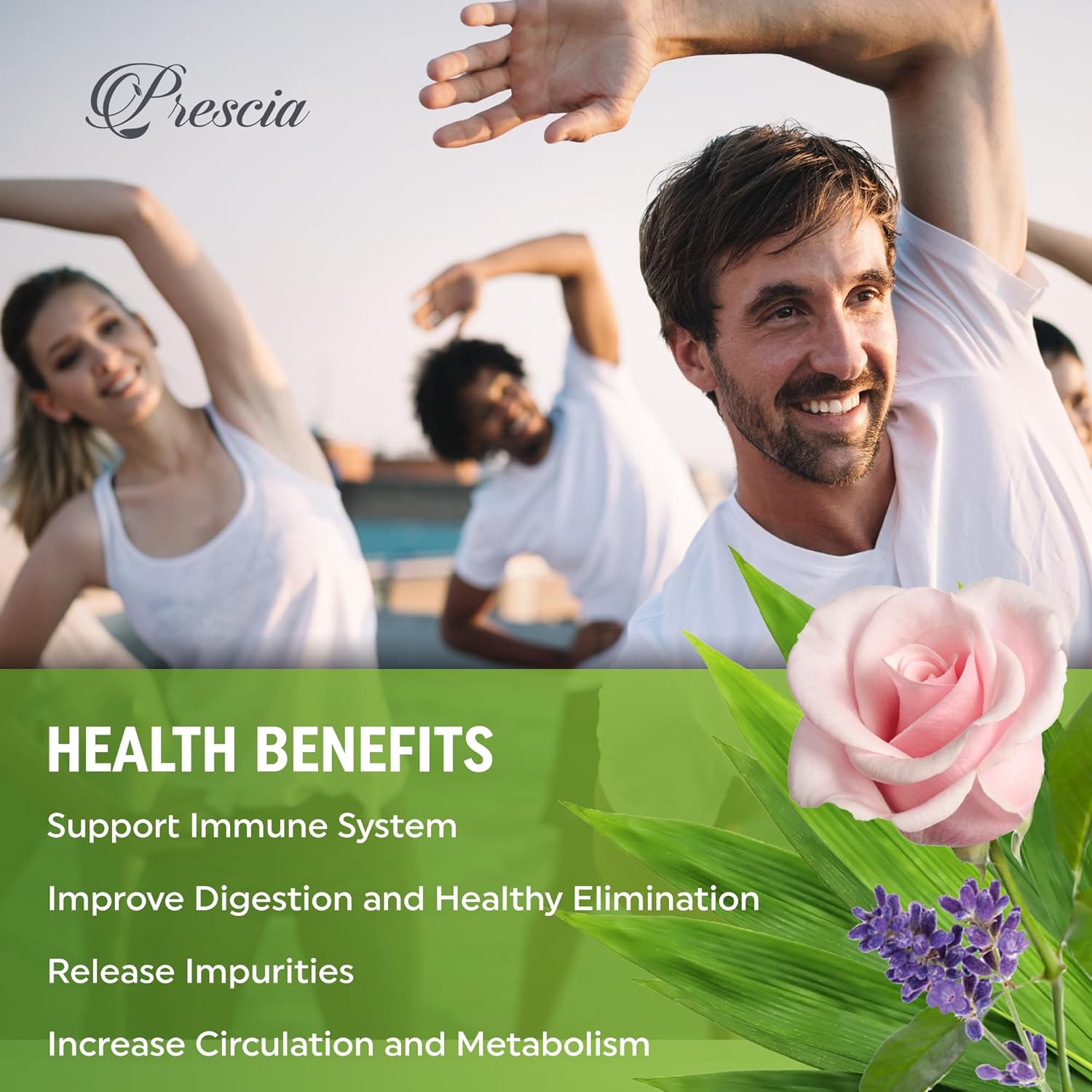 Prescia Premium Detox Foot Pads 2 in 1 | Calming Floral Overnight Cleanse - Prescia