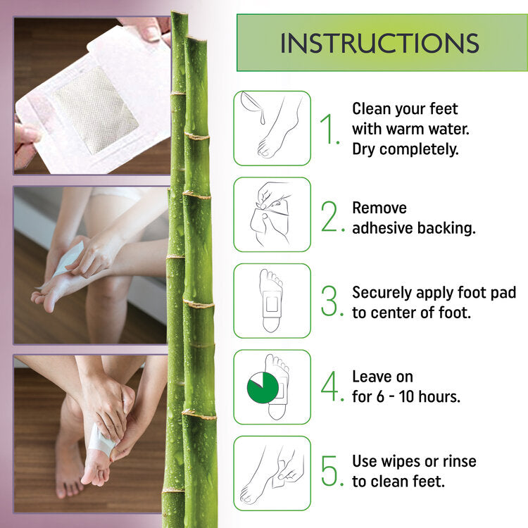 Bamboo Vinegar with Aloe and Senna Leaf Adhesive Foot Pads (30 pcs) - Crescena Beauty
