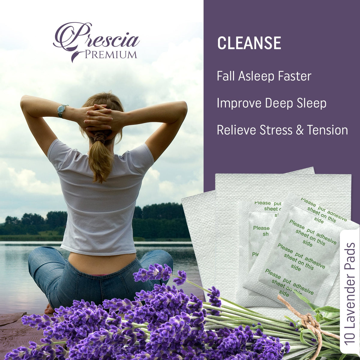 Prescia Cleansing Detox Foot Pads – 40 Count | Natural Overnight Foot Therapy - Prescia