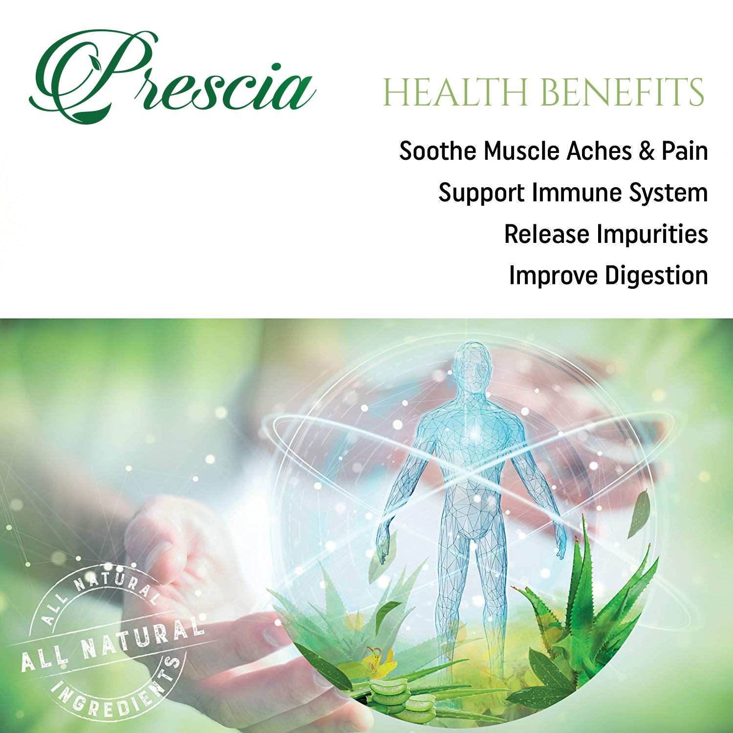 Prescia Detox Foot Pads – 30 Count | Natural Overnight Cleansing & Relaxation - Prescia